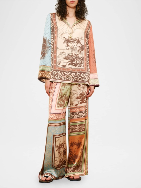 Alemais Tops - ALEMAIS SILK SHIRT AND BOTTOMS